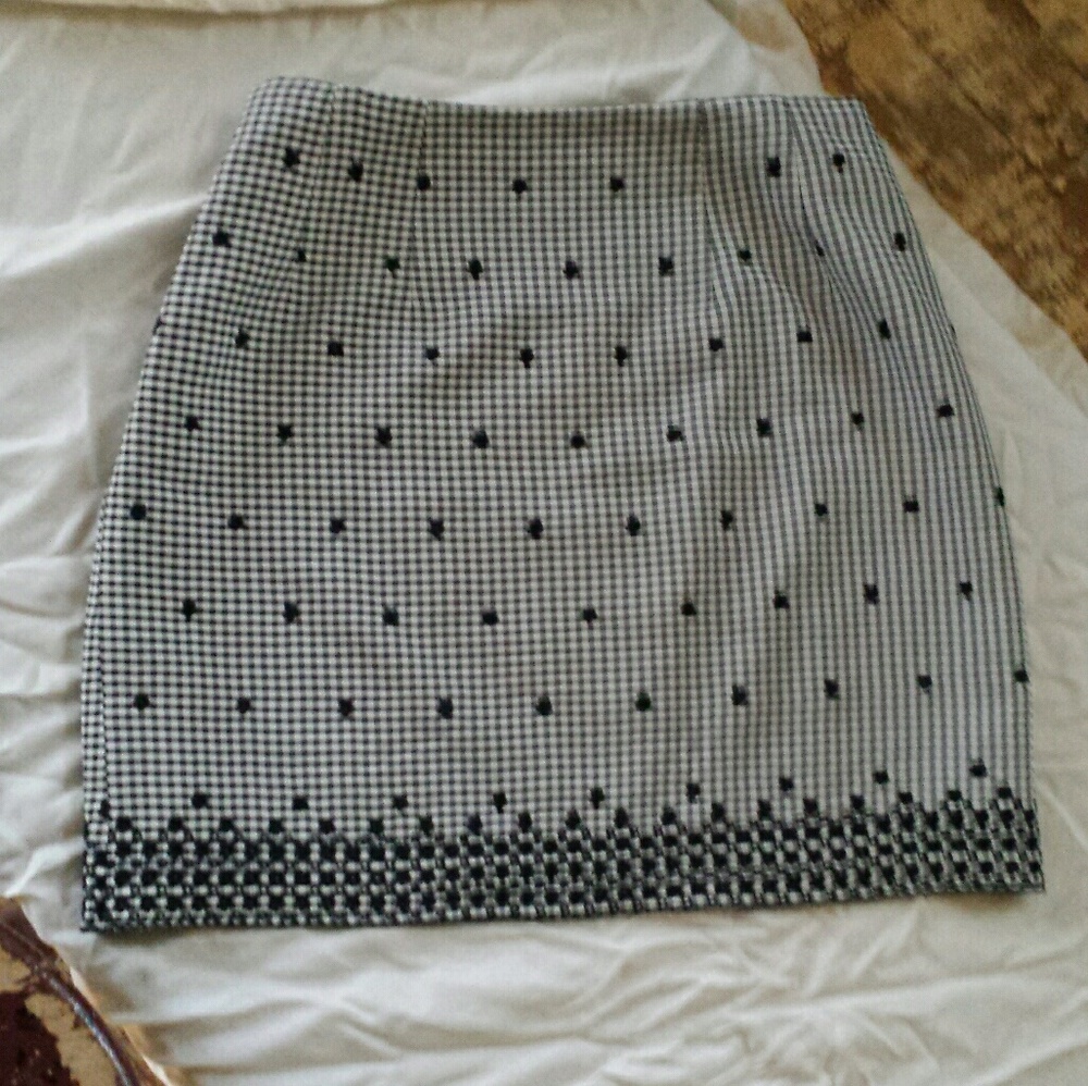 Black and White Embroidery Skirt